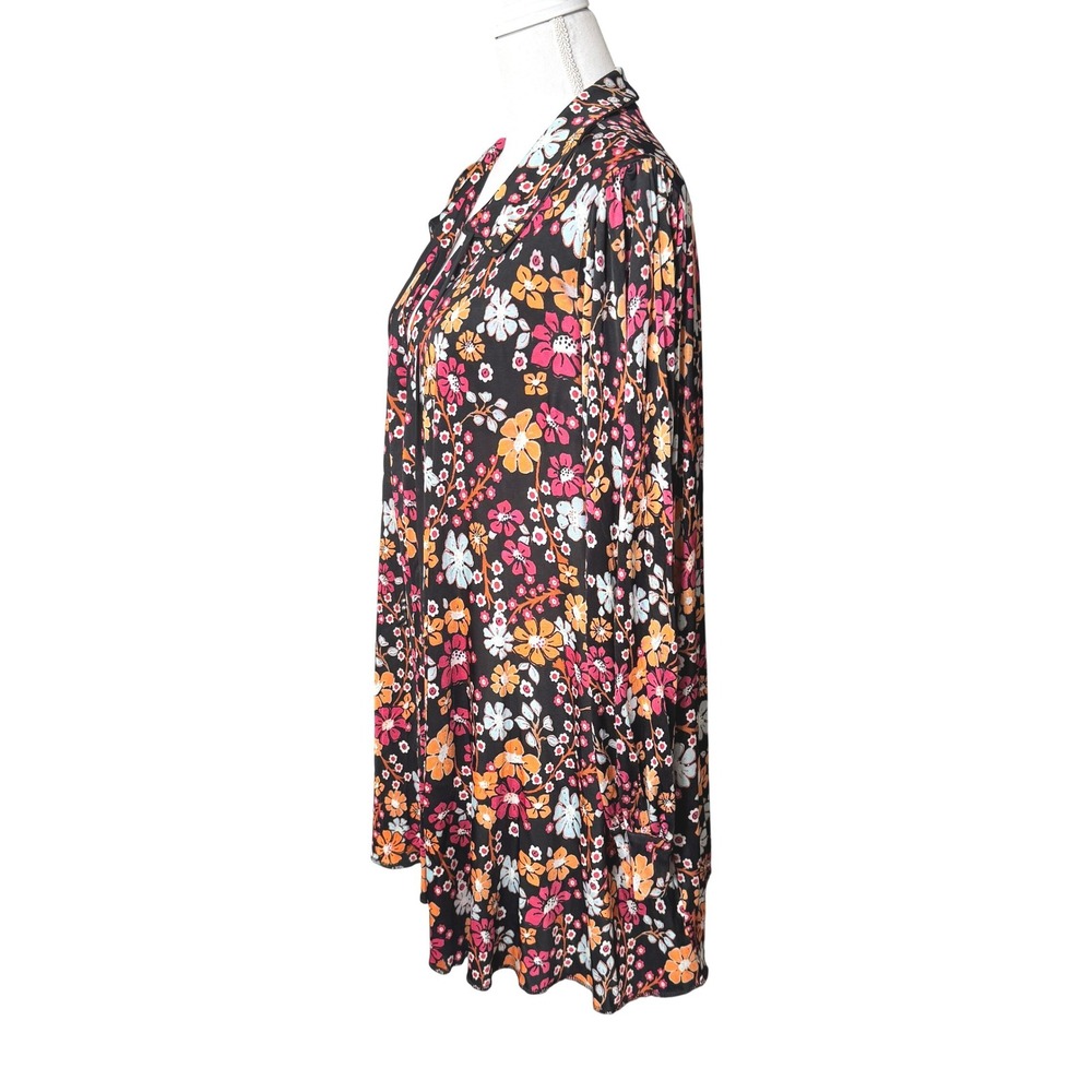 Free People Daisy Jane Mini Dress Floral Long Sleeve Dark Combo Large Boho NWT - Picture 9 of 12